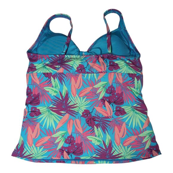 Lands End Tankini Top Floral Tropical Swim Plus Beach Vacation Womens 16 - Picture 2 of 6